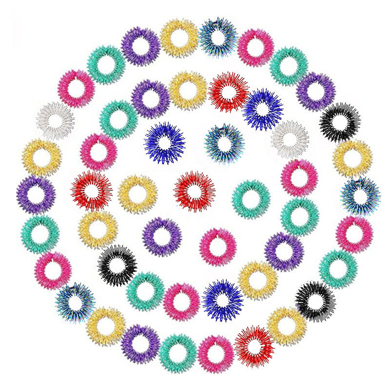 Mini Spring Decompression Finger Massage Ring Finger Massager Mini Spring Stress Relief Finger Ring Massage Circle - image 5