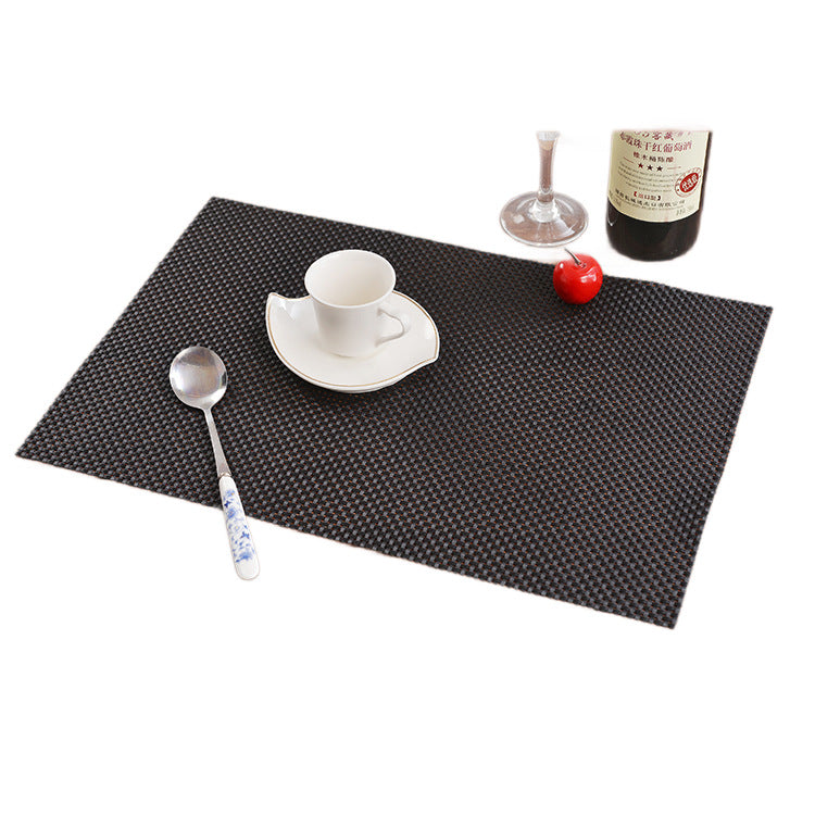 PVC woven placemats, heat-insulating and non-slip tea mats, can be cut to size, suitable for Western dining tables, home use, rectangular, solid color - image 5