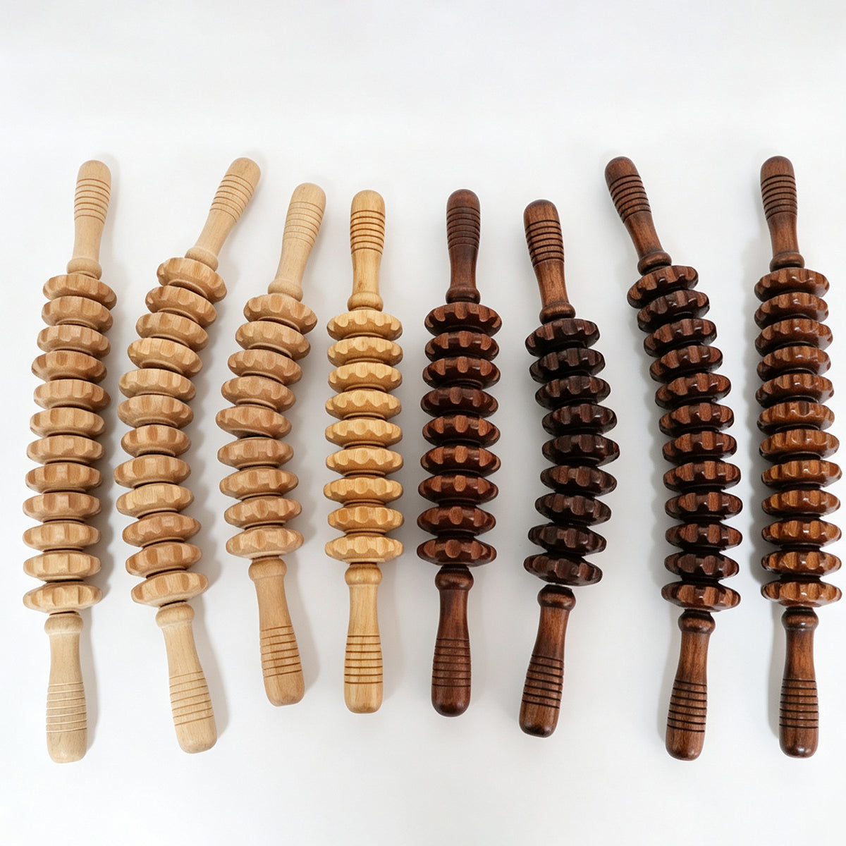 Solid wood roller massage stick, spiked massage tool, hand-held roller tool for back, waist, neck, and legs - image 5