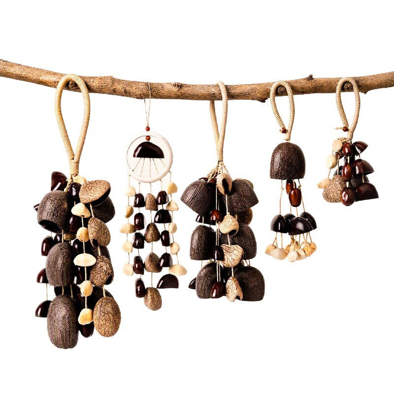Natural coconut shell bell, coconut shell pendant, accompaniment hanging ornament, sound therapy meditation hand bell, plant fruit wind chime hanging string - image 5