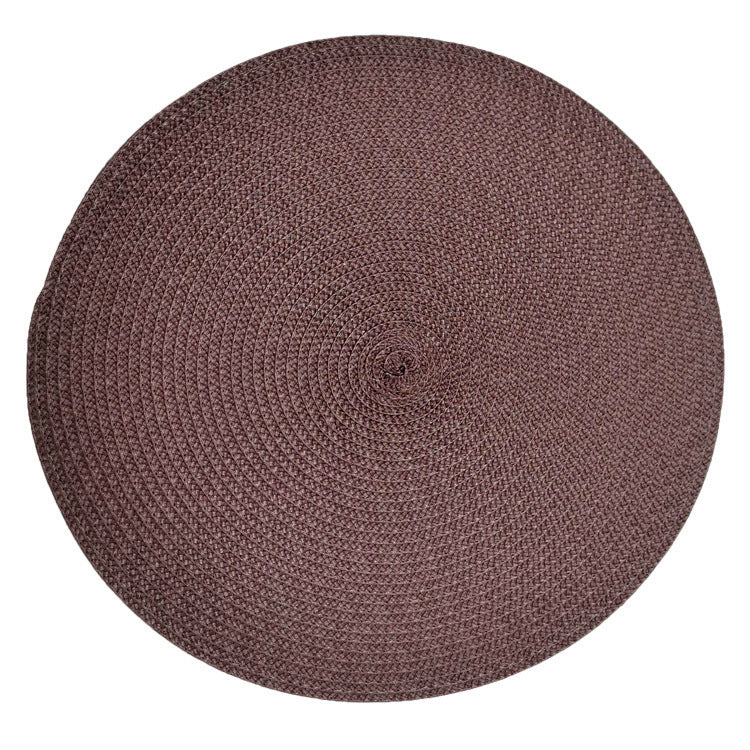 Cross-border simple solid color pp placemat woven round heat insulation mat placemat anti-hot placemat western placemat cup bowl mat - image 5