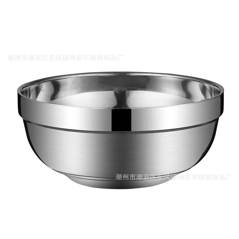 Stainless Steel Bowl Children's Thickened Heat Insulation Bowl Double Bowl Platinum Bowl School Canteen Household Rice Bowl Soup Bowl Lily Bowl - image 5