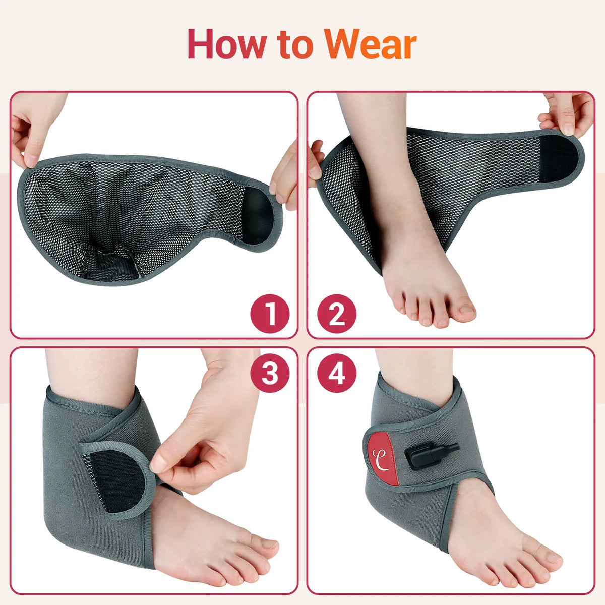 USB Wearable Heating Pad for Ankle and Feet