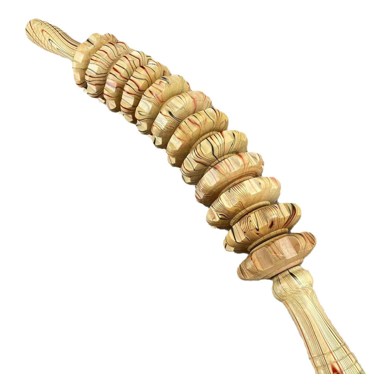 Wooden Nine-Wheel Abdominal Massage Equipment Manual Back Push Home Full Body Multi-Functional Massage Roller Belly Waist - image 5