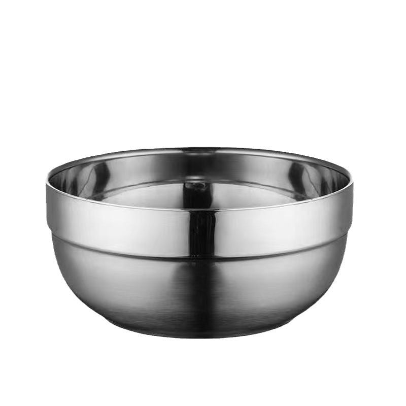 Thickened Stainless Steel Bowl Heat Insulation Anti-drop Double-layer Platinum Bowl Household Commercial Canteen Rice Bowl Large Capacity Soup Bowl - image 5