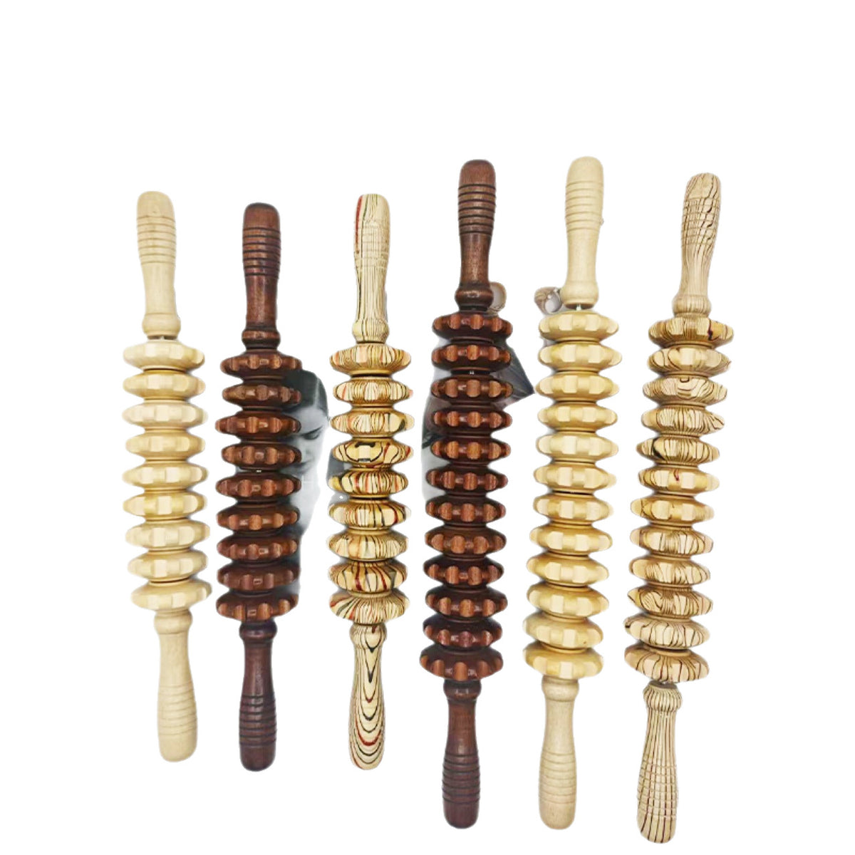 Solid Wood Roller Abdominal Yoga Massage Stick with Nine Wheels and Twelve Wheels for Back, Waist, Cervical Spine, Shoulder, and Leg Wellness Massage - image 5