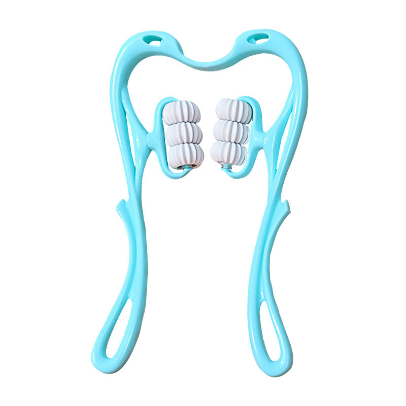 Neck Massager Clip Neck 6-Wheel Neck and Shoulder Relaxation Instrument Handheld Household Roller Massager Six-Wheel Relaxation Clip - image 5