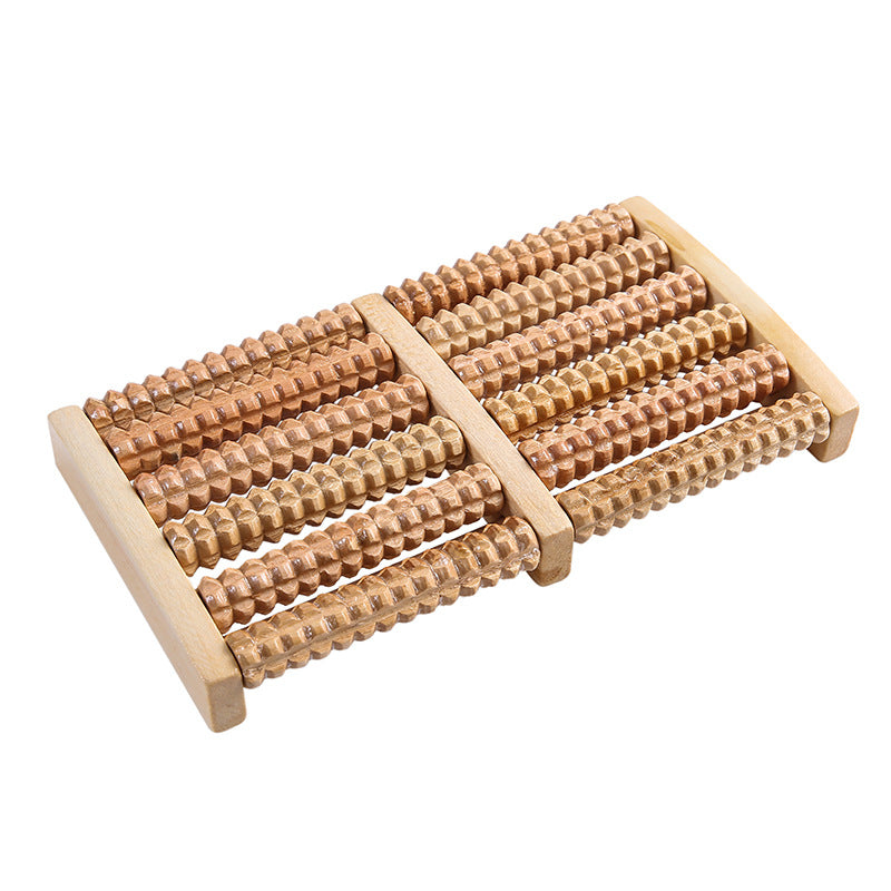 Spot Wooden Five-Row Foot Massage Foot Massager Roller Type Foot Foot Acupoint Foot Leg Wholesale - image 5