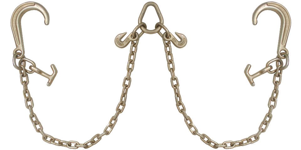 Chain V Bridle 2 Leg 15 Ft Grab J Hook Cluster Tow Recovery Truck G70 BRIDEJH