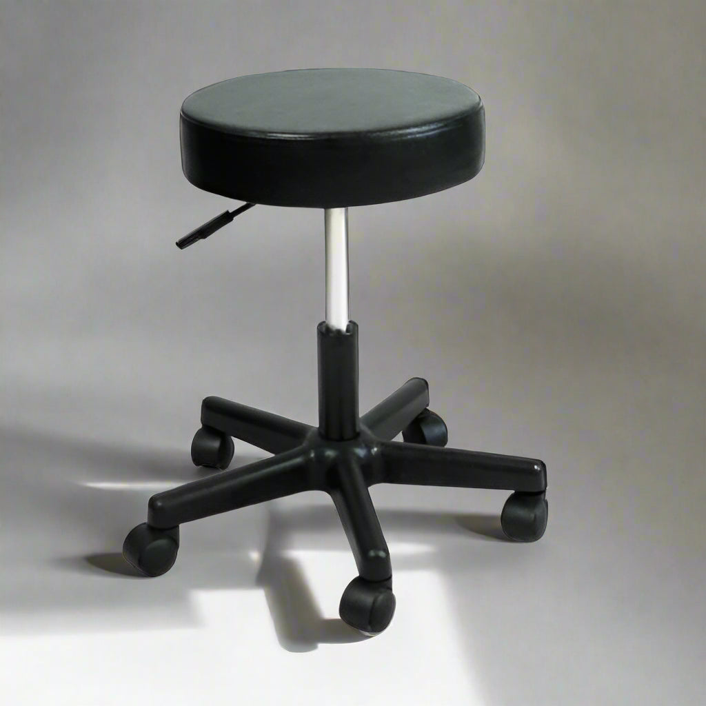 Salon Tattoo Massage Bed with Adjustable Barber Chair & Stool | Black PVC Leather – FMB2201