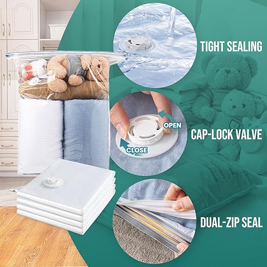 TAILI 20 Pack Vacuum Storage Bags Space Saver Bags for Clothes Comforters and Bedding