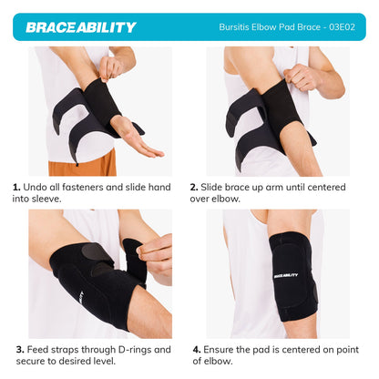 Bursitis Elbow Pad Brace | Compression Wrap for Olecranon Joint Pain & Bursa Protection