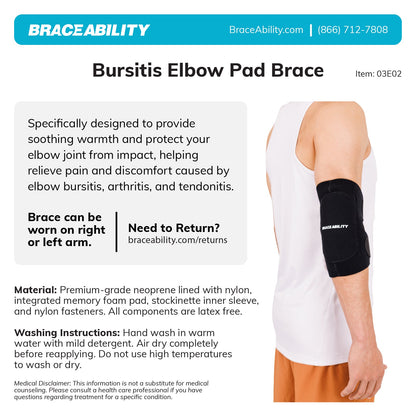 Bursitis Elbow Pad Brace | Compression Wrap for Olecranon Joint Pain & Bursa Protection