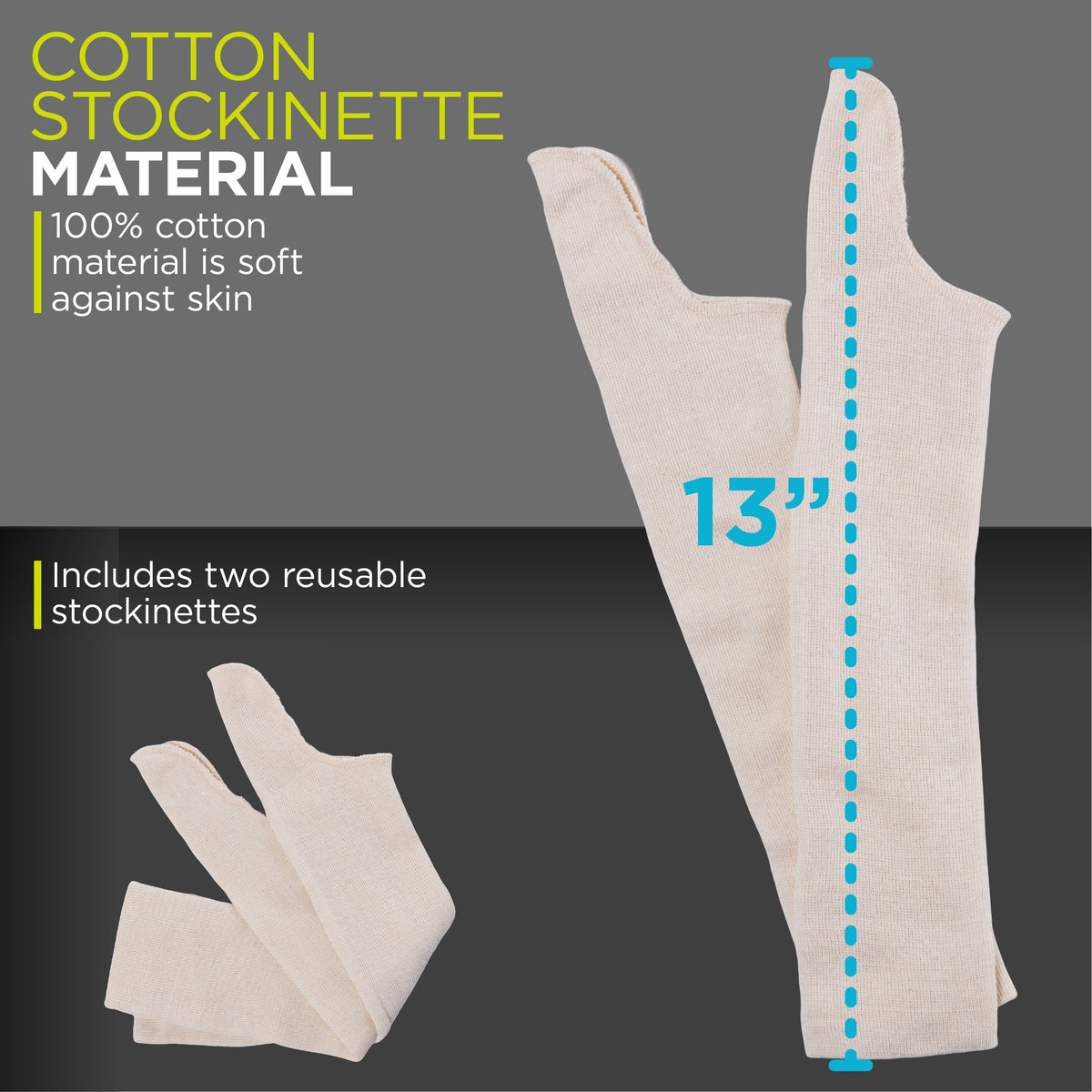 Shoulder Stockinette | Compression Sleeve for Sarmiento Brace and Humeral Fracture Bicep Splint (2 Pack)