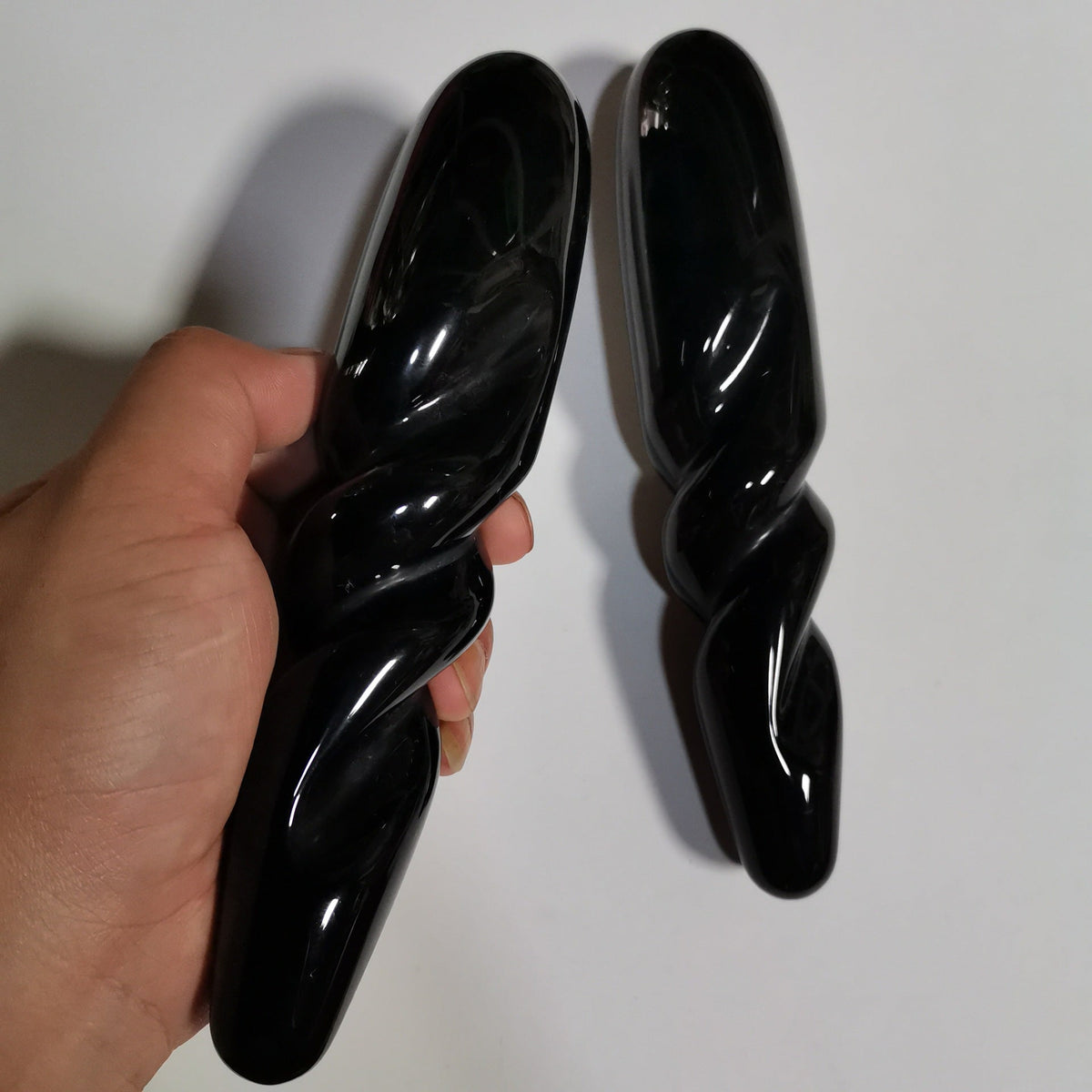 Natural Obsidian Polished Massage Stick For Acupressure And Point Stimulation