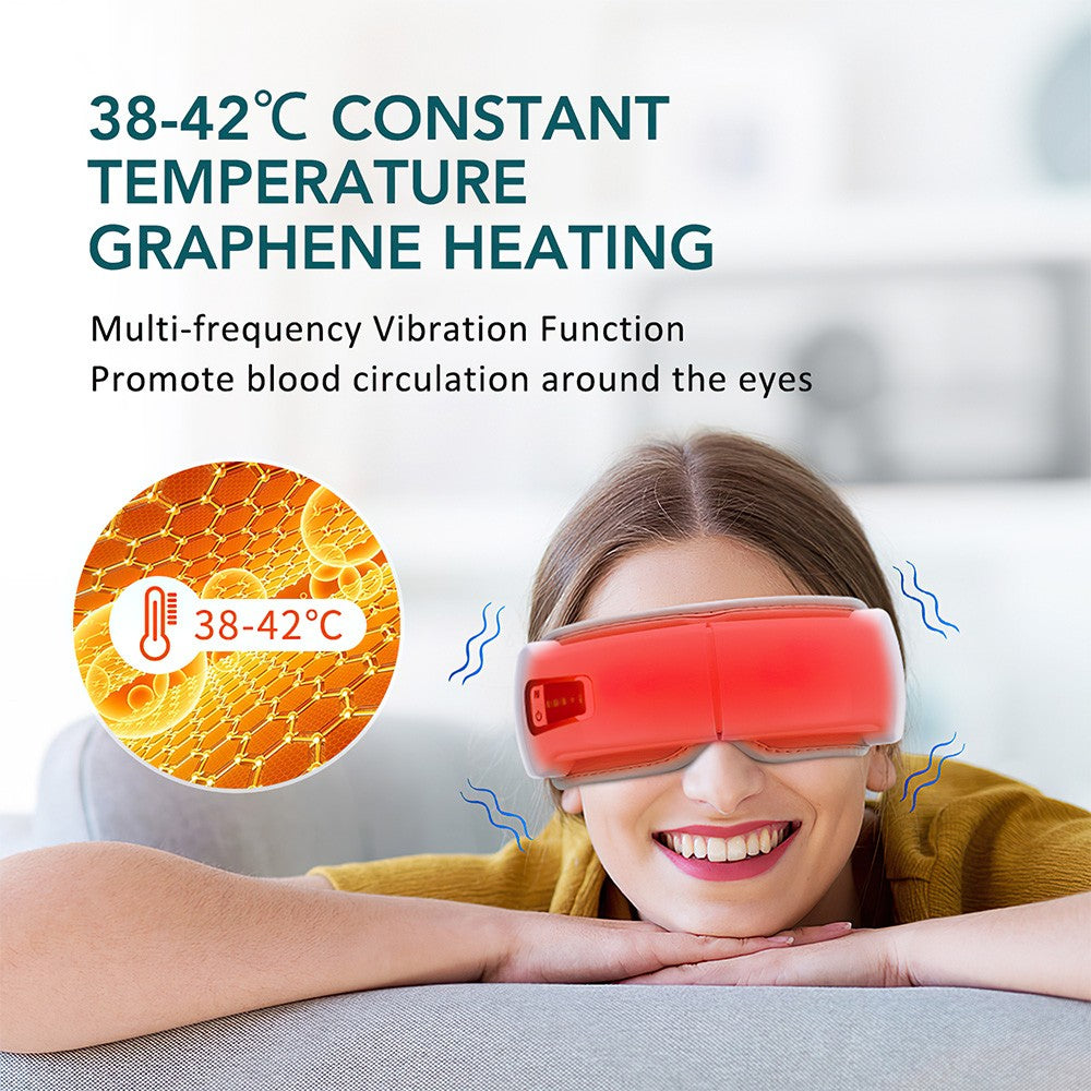 Smart Eye Massager With Vibration,Heat,Airbag Compression & Bluetooth Music