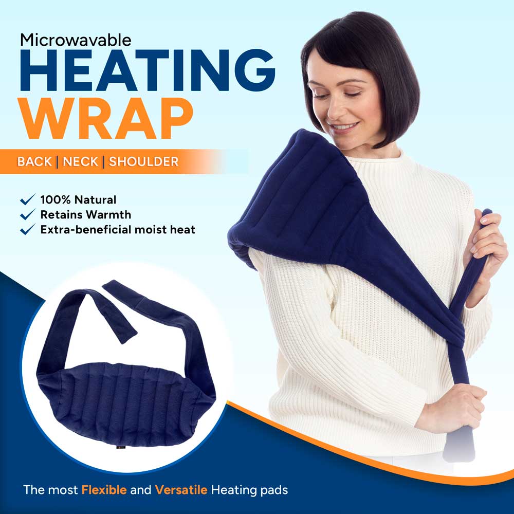 Microwavable Lower Back & Shoulder Joint Heating Wrap With Straps