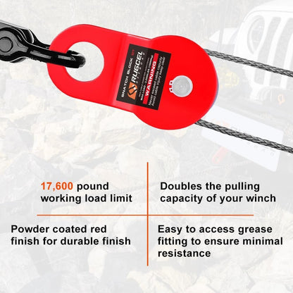 10 Ton Heavy-Duty Recovery Winch Snatch Block 22,000 lb Off-Road Towing Pulley for Truck, ATV, UTV & Tractor SB2210