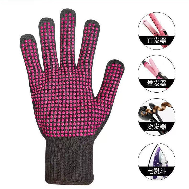 Hairdressing Perm Gloves Pvc Non-Slip Curling Iron Straightener Gloves 300 Degree High Temperature Resistant Anti-Scald Barbecue Heat Insulation Gloves - image 3