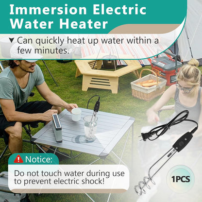 1000W 110V Immersion Water Heater 10 Inch Portable Electric Water Heater for Buckets and Containers WH1010S