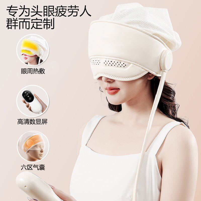 Head Massager Cross-Border English Version Electric Airbag Scalp Massage Hat Sleep Home Use Hot Compress Head Massager - image 3
