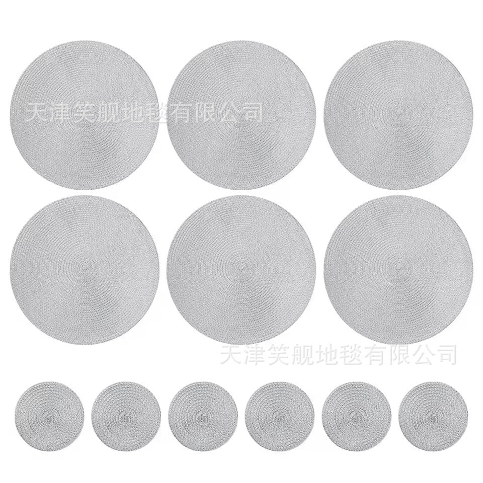 Cross-Border Amazon Round Coaster, Heat-Insulating Table Mat for Bowls and Chopsticks, Imitation Woven, Easy to Care For, Water-Absorbent, Non-Slip Mat - image 3