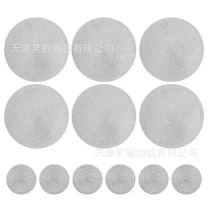 Cross-Border Amazon Round Coaster, Heat-Insulating Table Mat for Bowls and Chopsticks, Imitation Woven, Easy to Care For, Water-Absorbent, Non-Slip Mat - image 3