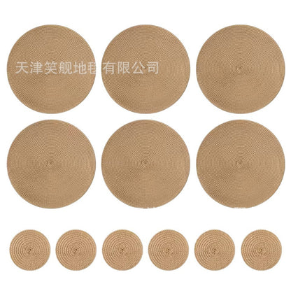 Cross-Border Amazon Round Coaster, Heat-Insulating Table Mat for Bowls and Chopsticks, Imitation Woven, Easy to Care For, Water-Absorbent, Non-Slip Mat - image 5
