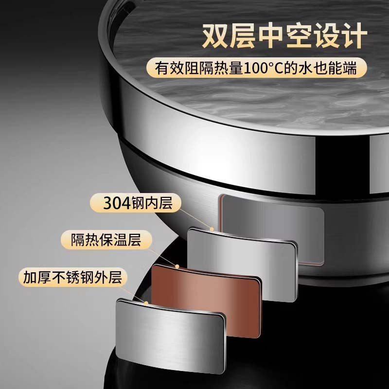 Extra Thick 304 Stainless Steel Platinum Bowl for Home Use, Double-Layer Anti-Scalding and Heat-Insulating Rice Bowl, Soup Bowl for Children, Students, and Adults - image 2