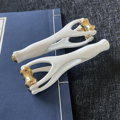 Brass Bianstone Finger Massager Hand Joint Acupoint Scraping Roller Magic Tool for Slimming and Shaping, Multi-Functional Meridian Massager - image 4