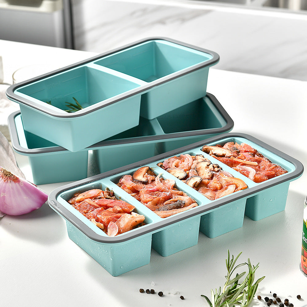 Cross-Border Silicone Compartmentalized Fresh-Keeping Box, Kitchen Microwave Heating Fresh-Keeping Box, Household Refrigerator Storage Sealed Lunch Box - image 1