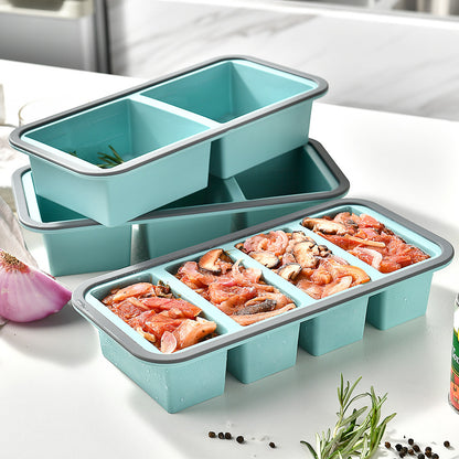Cross-Border Silicone Compartmentalized Fresh-Keeping Box, Kitchen Microwave Heating Fresh-Keeping Box, Household Refrigerator Storage Sealed Lunch Box - image 1