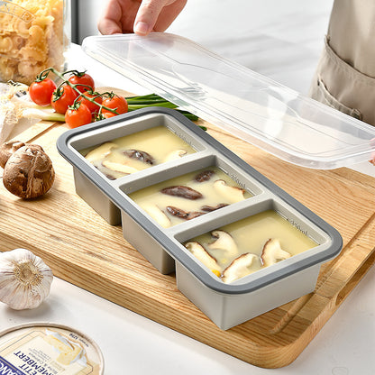 Cross-Border Silicone Compartmentalized Fresh-Keeping Box, Kitchen Microwave Heating Fresh-Keeping Box, Household Refrigerator Storage Sealed Lunch Box - image 2