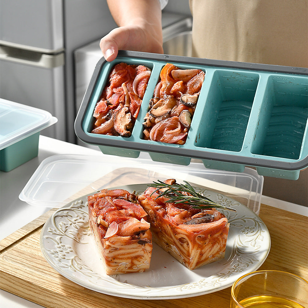 Cross-Border Silicone Compartmentalized Fresh-Keeping Box, Kitchen Microwave Heating Fresh-Keeping Box, Household Refrigerator Storage Sealed Lunch Box - image 3