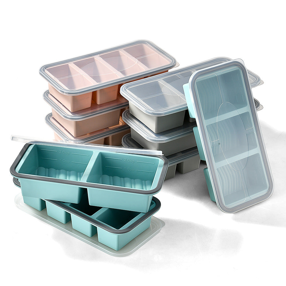 Cross-Border Silicone Compartmentalized Fresh-Keeping Box, Kitchen Microwave Heating Fresh-Keeping Box, Household Refrigerator Storage Sealed Lunch Box - image 5