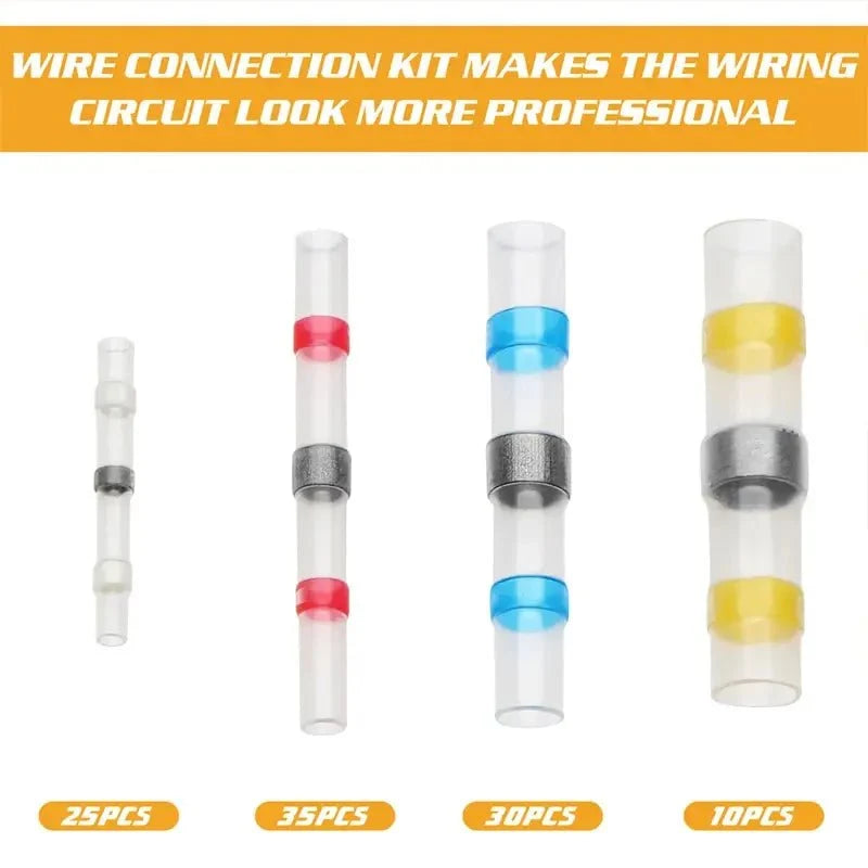 100pcs Heat Shrink Butt Wire Connectors Terminal Kit SDM030112