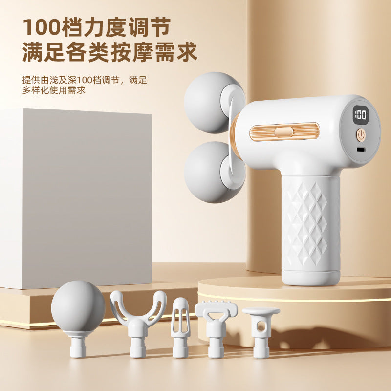 Wireless Fascia Gun Smart Electric Dual-Head Neck Massager Home Mini Portable Shoulder and Neck Relaxation Digital Display Massager - image 2