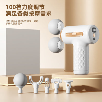 Wireless Fascia Gun Smart Electric Dual-Head Neck Massager Home Mini Portable Shoulder and Neck Relaxation Digital Display Massager - image 2