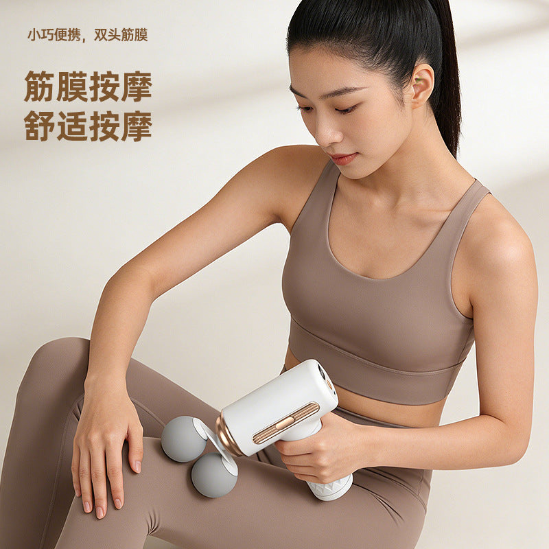 Wireless Fascia Gun Smart Electric Dual-Head Neck Massager Home Mini Portable Shoulder and Neck Relaxation Digital Display Massager - image 3