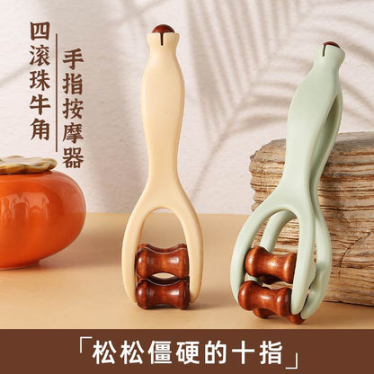 New Model Finger Massager with Solid Wood Roller for Massaging Hand Joints and Fine Meridians, Finger Scraping Massager - image 1