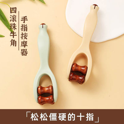 New Model Finger Massager with Solid Wood Roller for Massaging Hand Joints and Fine Meridians, Finger Scraping Massager - image 2