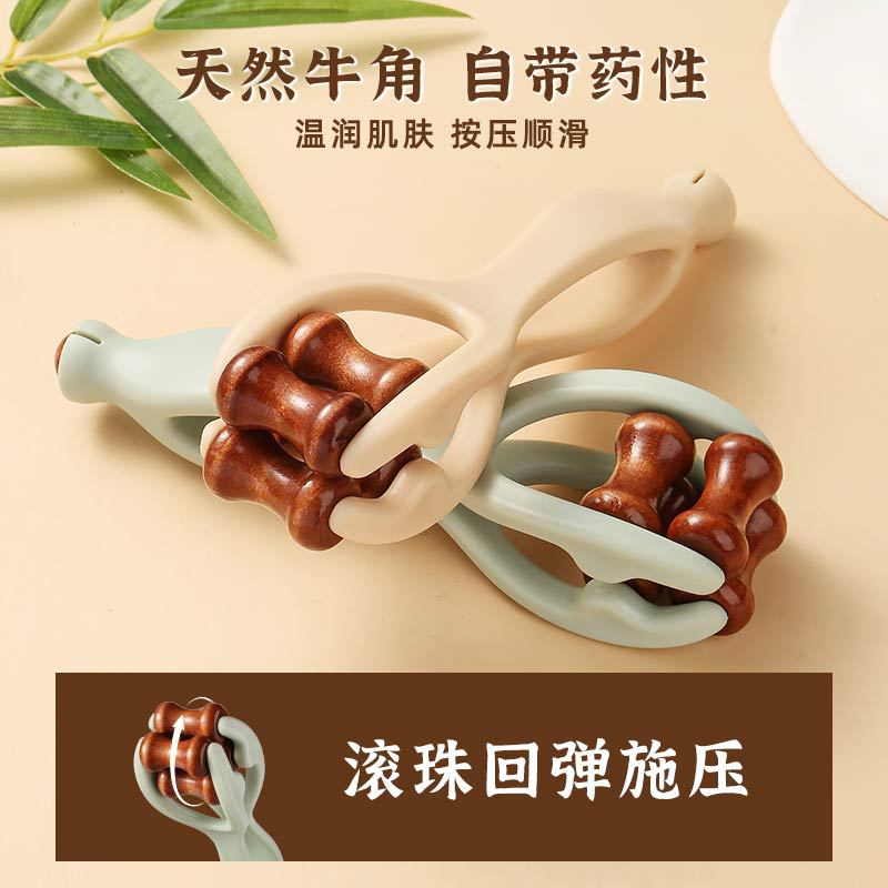 New Model Finger Massager with Solid Wood Roller for Massaging Hand Joints and Fine Meridians, Finger Scraping Massager - image 4
