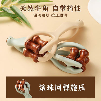 New Model Finger Massager with Solid Wood Roller for Massaging Hand Joints and Fine Meridians, Finger Scraping Massager - image 4
