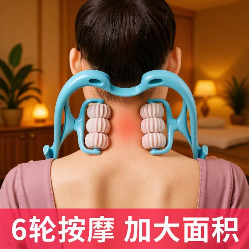Cervical Spine Massager Multifunctional Kneading Roller Ball Manual Neck and Shoulder Massager Roller Shoulder Massager - image 1