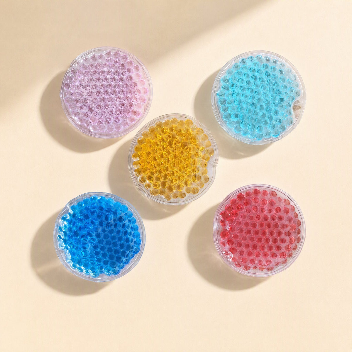 Round 10×10 cm PVC gel ice pack with ice crystal filling