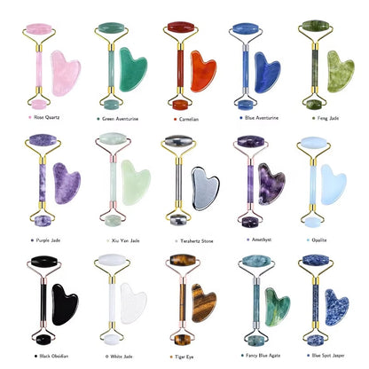 Amazon's Best-Selling Pink Crystal Jade Double-Headed Roller Massager, Heart-Shaped Scraper, Special Massage and Gua Sha Tool, in Stock from the Manufacturer - image 1