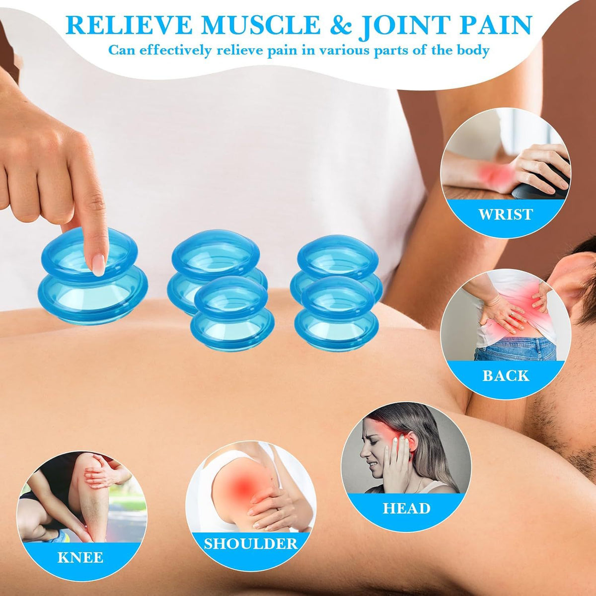 Amazon Silicone Cupping Device for Home Use, Vacuum Suction Cupping Tool, High-Transparency Negative Pressure Gua Sha Health Care Meridian Massage Cup - image 3