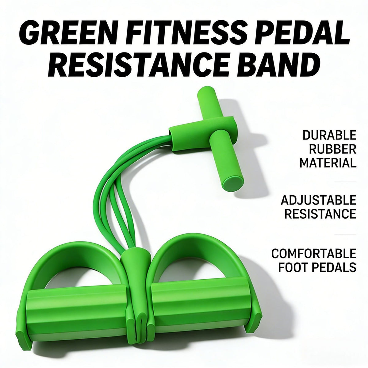 Cross-Border Wholesale Four-Tube Foot Pedal Resistance Band for Sit-Ups, Muscle Stretching Aid, Yoga Waist Slimming and Abdominal Tightening Rope - image 2