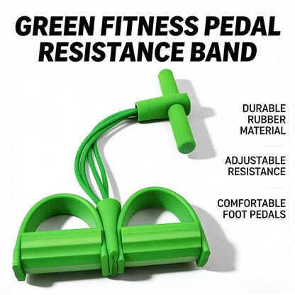 Cross-Border Wholesale Four-Tube Foot Pedal Resistance Band for Sit-Ups, Muscle Stretching Aid, Yoga Waist Slimming and Abdominal Tightening Rope - image 2