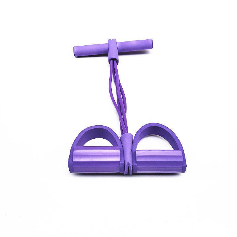 Cross-Border Wholesale Four-Tube Foot Pedal Resistance Band for Sit-Ups, Muscle Stretching Aid, Yoga Waist Slimming and Abdominal Tightening Rope - image 3